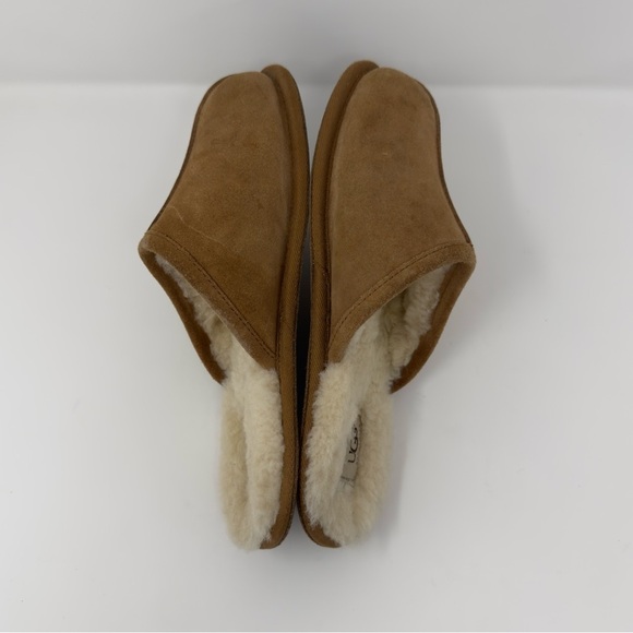 UGG SCUFF Chestnut Suede Wool lined HOUSE Slipper Slides - Picture 6 of 10